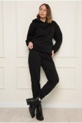 Спортивный костюм женский на флисе черного цвета XL 150916