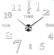 Большие настенные часы Horloge 3D DIY кварц (Серые, Черные) Бескаркасные часы на стену