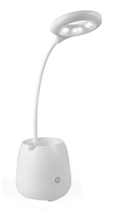Настольная лампа UKC светодиодная с аккумулятором  usb подключением сенсорная бела