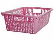 Корзина пластиковая прямоугольная 47,2х33х15см цвет розовый ОлексПласт 70337