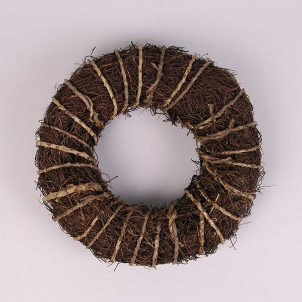 Венок из лозы Flora коричневый 35 см. 38725