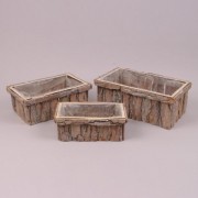 Комплект прямоугольных деревянных кашпо Flora 3 шт. 38739