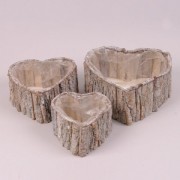 Комплект деревянных кашпо Flora Сердце 3 шт. 38740
