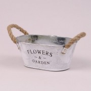 Кашпо Flora металлическое белое FLOWERS & GARDEN 38858