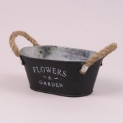 Кашпо Flora металлическое черное FLOWERS & GARDEN 38855