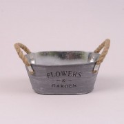 Кашпо металлическое Flora овальное Flowers & Garden 38867