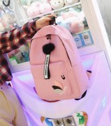 Школьный рюкзак для девочки Polaqi 44PRSH с помпоном Розовый