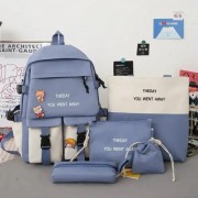 Рюкзак школьный для девочки 5в1 набор шоппер пенал сумочка yy156-1