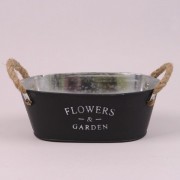 Кашпо металлическое Flora черное FLOWERS & GARDEN 38775