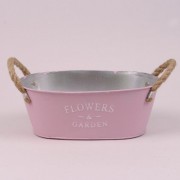 Кашпо металлическое Flora розовое FLOWERS & GARDEN 38774