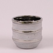 Кашпо керамическое Flora с серебряными полосками H-12 см. 38499