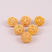 Шары из ротанга оранжевые Flora 6 шт. D-3 см. 8870