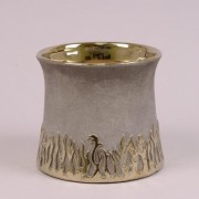 Кашпо керамическое Flora золотое H-15 см. 39105