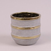 Кашпо керамическое Flora с золотыми полосками H-12 см. 39102