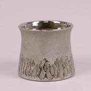 Кашпо керамическое Flora серебряное H-13 см. 39107