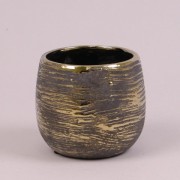 Кашпо керамическое Flora золотое H-10.5 см. 39111