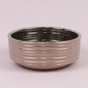 Кашпо керамическое Flora бежево-серебряное H-9 см. 38502