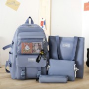 Рюкзак 4 в 1 шкільний для дівчинки блакитний VV 3 (набір: рюкзак, шоппер, пенал, сумочка)