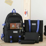 Рюкзак 4 в 1 шкільний для дівчинки чорний VV (набір: рюкзак, шоппер, пенал, сумочка)