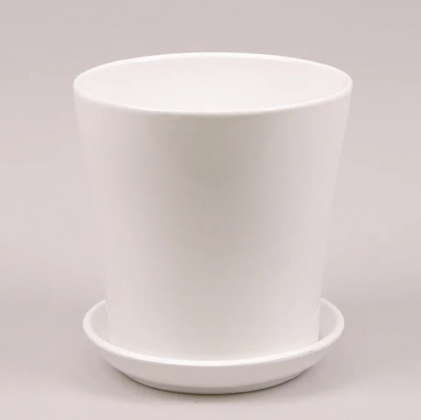 Горшок керамический Flora Вуаль глянец 4 л Белый (2393)