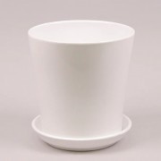 Горшок керамический Flora Вуаль глянец 4 л Белый (2393)