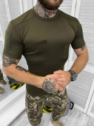 Мужская летняя тактическая футболка олива, размер 3XL