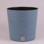 Горшок пластмассовый с вкладом Flora  голубой 25см. 92371