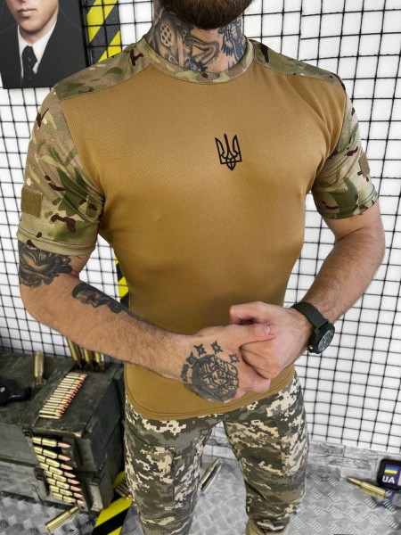 Літня тактична футболка мультикам чоловіча поліестер coolpass відводить вологу, розмір S