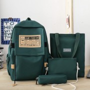 Рюкзак 4 в 1 школьный для девочки зеленый CLDB (набор: рюкзак, шоппер, пенал, сумочка)