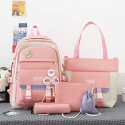 Рюкзак 4 в 1 школьный для девочки розовый CLBDBAG (набор: рюкзак, шоппер, пенал, сумочка)