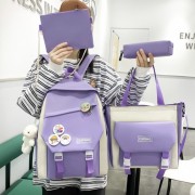 Рюкзак 4 в 1 шкільний для дівчинки фіолетовий CLBDBAG (набір: рюкзак, шоппер, пенал, сумочка)