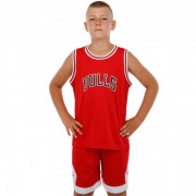 Форма баскетбольная детская NB-Sport NBA BULLS BA-9968 XL красный-белый