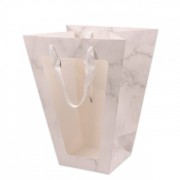 Паперова біла мармурова сумочка для квітів Flora (12 шт.) 39183