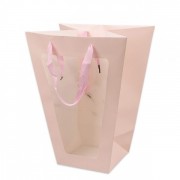Бумажная розовая сумочка для цветов Flora (12 шт.) 39180