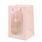 Бумажная розовая сумочка для цветов Flora (12 шт.) 39184