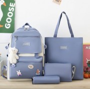 Рюкзак 4 в 1 шкільний для дівчинки блакитний CLBD 9566 (набір: рюкзак, шоппер, пенал, сумочка)