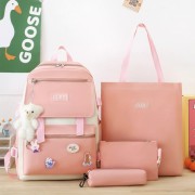 Рюкзак 4 в 1 школьный для девочки розовый CLBD 9565 (набор: рюкзак, шоппер, пенал, сумочка)