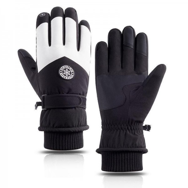 Лижні рукавички з хутром унісекс Q202 р. L Чорний з білим