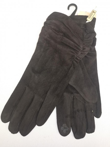 Жіночі рукавички замшеві сенсорні ANJELA DJP-177 р. 7 Чорний