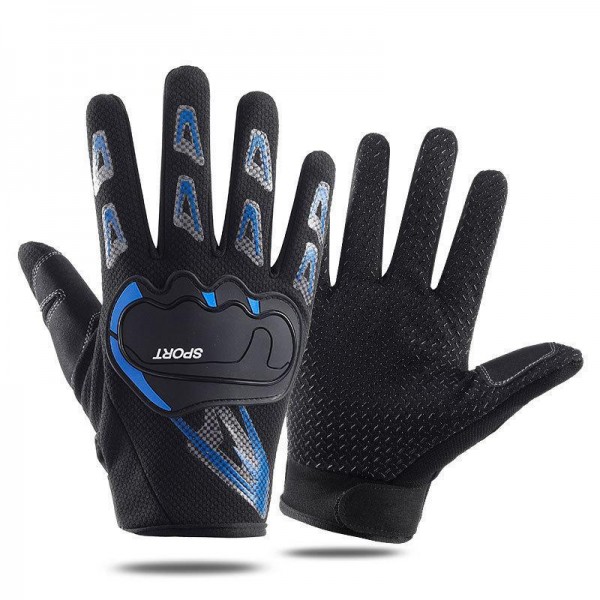 Спортивные перчатки для фитнеса с флисом Q9075 р. M Черный с синим