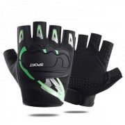 Спортивные перчатки для фитнеса с флисом Q9074 р. M Черный с зеленым