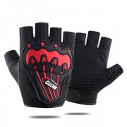 Спортивные перчатки для фитнеса с флисом Q9077 р. XL Черный с красным