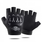 Спортивні рукавички для фітнесу з флісом Q9076 р. M Чорний із сірим