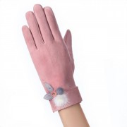 Жіночі рукавички замшеві сенсорні BK-001 р. L Рожевий