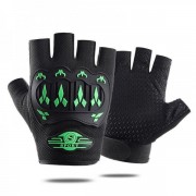 Спортивные перчатки для фитнеса с флисом Q9076 р. XL Черный с зеленым