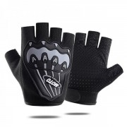 Спортивные перчатки для фитнеса с флисом Q9077 р. M Черный с серым