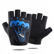 Спортивные перчатки для фитнеса с флисом Q9077 р. M Черный с синим
