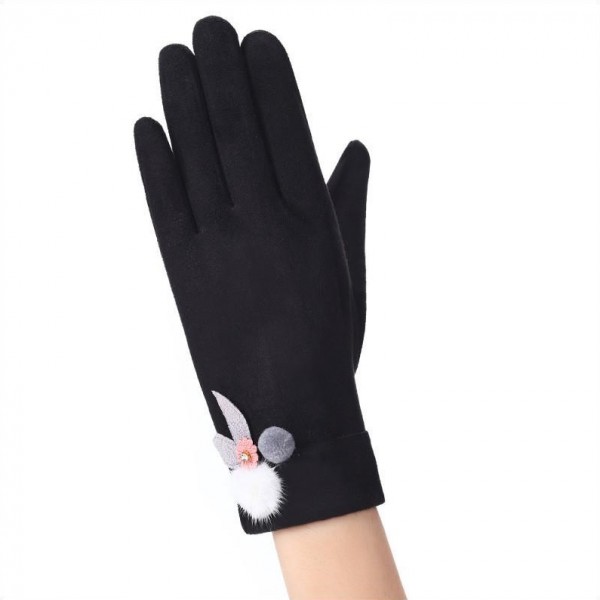 Женские перчатки замшевые сенсорные BK-001 р. M Черный