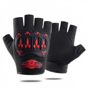Спортивні рукавички для фітнесу з флісом Q9076 р. M Чорний із червоним
