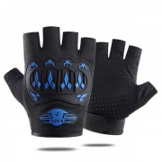 Спортивные перчатки для фитнеса с флисом Q9076 р. XL Черный с синим
